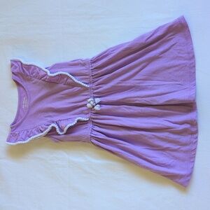 joe fresh purple flutter sleeve dress with pom pom trim 4T toddler girls